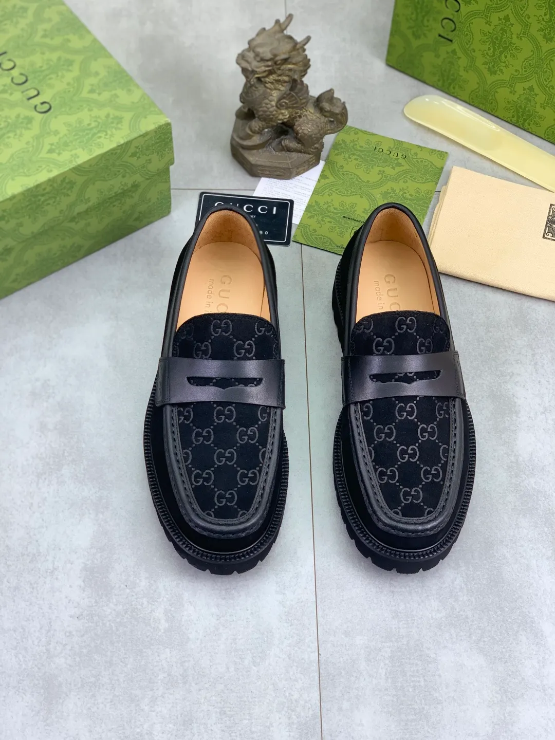 Men's shoes P580💰【New style】🆘Water dyed cowhide lining (GUCCI) Gucci business leather shoes, made of original imported Italian 🇮🇹 open-edge beaded calfskin, fully water-dyed cowhide lining, carefully handmade by professional shoemakers, the original version is specially designed for wear-resistant and lightweight foam outsole. Standard code: 38-45 5️⃣color🉑️select
